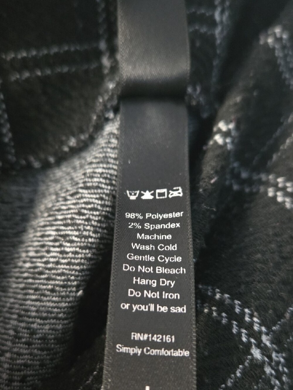 LuLaRoe Black Plaid High-Waist Leggings - Picture 4 of 10